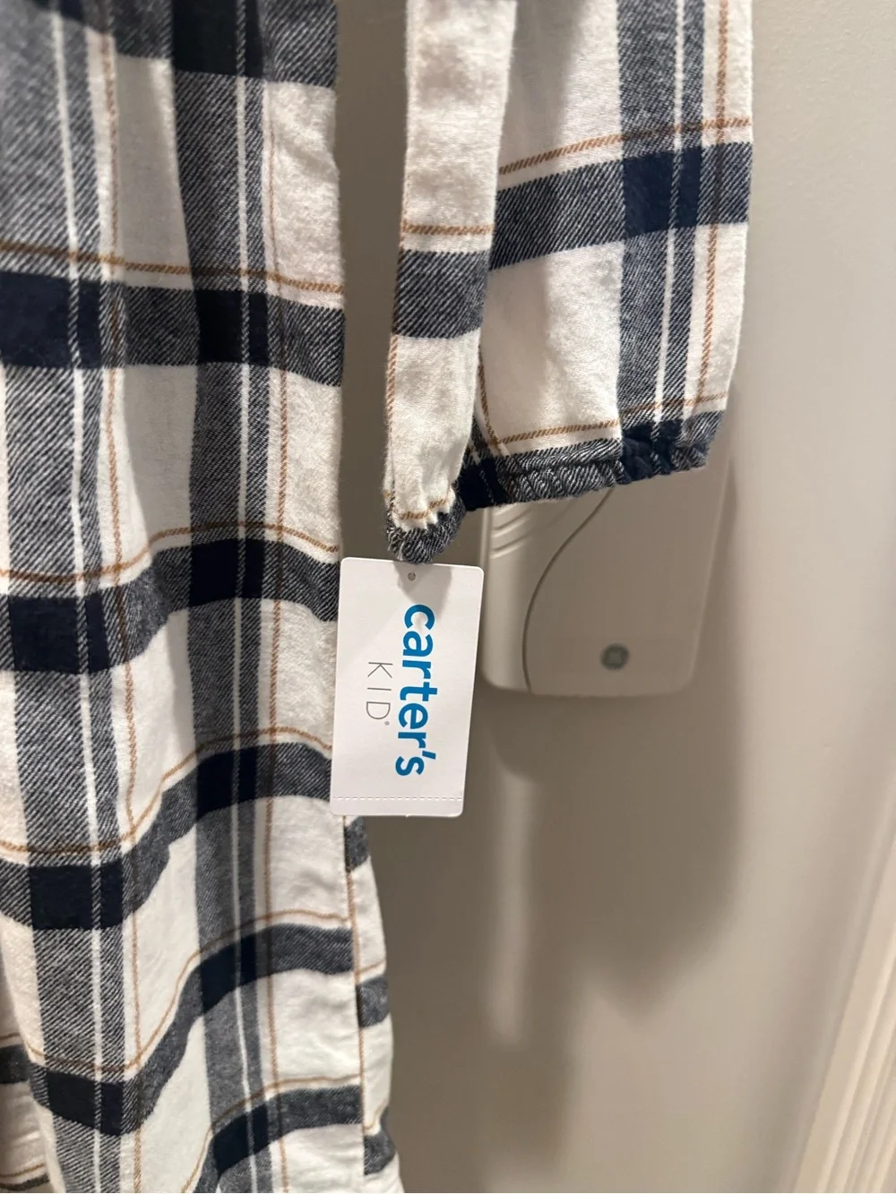 Carter's Black & White Plaid Long-Sleeve Nightgown